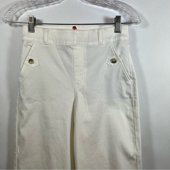 Spanx women’s Stretch Twill Wide Leg Pants size S cropped white - Picture 4 of 10